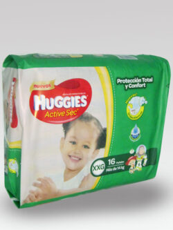 Líneas de Pañales HUGGIES Active Sec. – XXG 16 unidades
